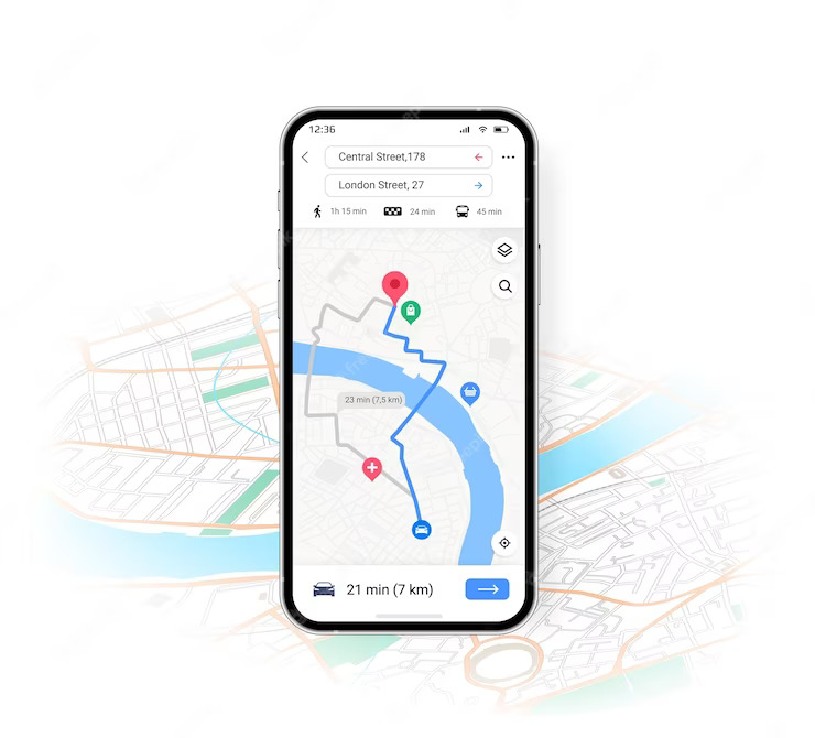 Phone Map Ui Mobile Application With Transport Location Route Direction Smartphone Navigation Interface Gps App Path Planning Way Tracking Vector City Travel Scheme 176516 3738 